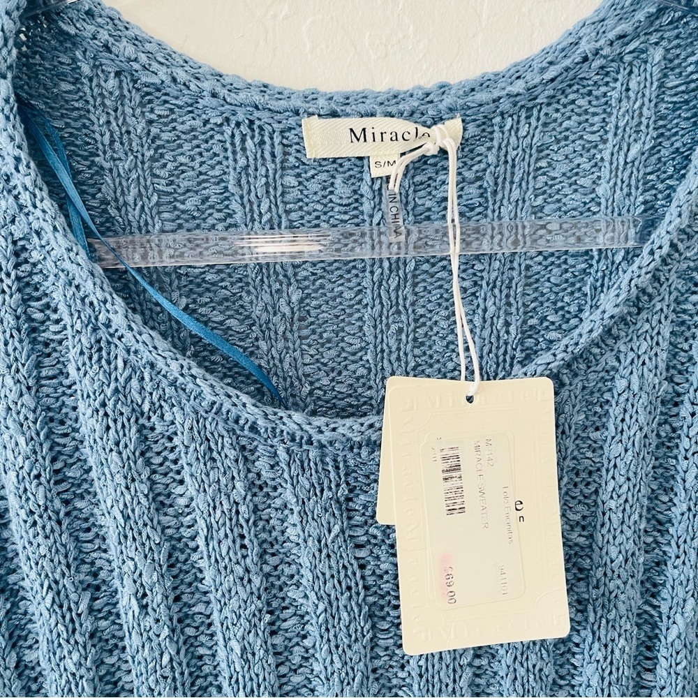 Miracle Blue Women's Crew Neck Knit Sweater - Picture 3 of 5